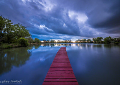 Bow Mar Dock on Marston Reservoir at Sunset