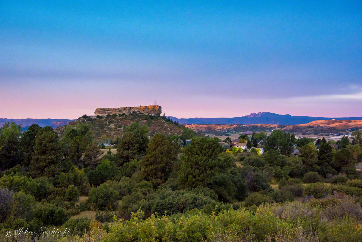 Castle Rock Colorado Photo Sunrise Illuminating the Rock 01 - Scenic