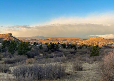 A Low Wave Cloud Forms at Sunrise over Castle Rock in the Fall