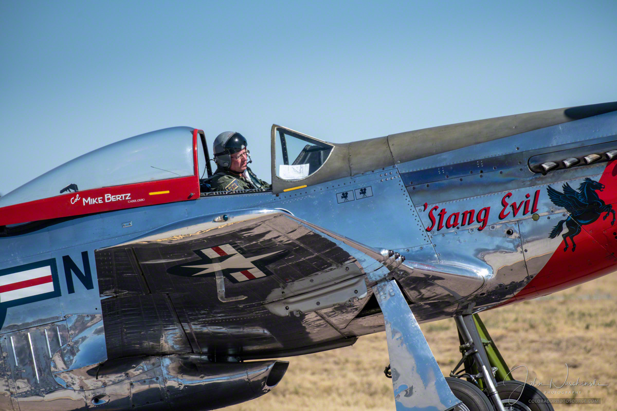 Photos of P51 Stang Evil and Frances Dell at Colorado Springs Airshow