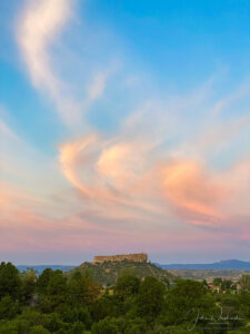 Vertical Photo of Dancing Clouds at Sunrise Castle Rock CO