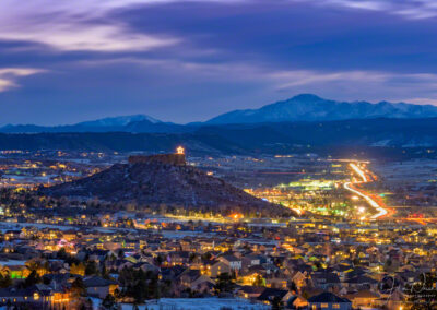 Evening Photo of Castle Rock Star on Jan 2020 with Pikes Peak