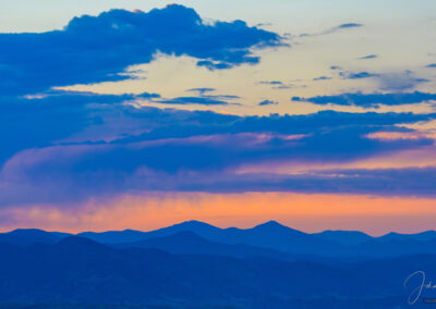 Sunset of Colorado Front Range - as seen from Castle Rock CO