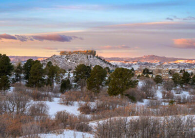 Very First Light on the Rock in the Winter