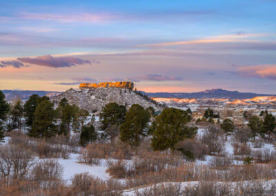 Purple, Pink, Magenta and Blues Skies over Sunrise Photo of Castle Rock CO