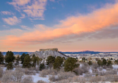 Salmon Color Sunrise Photo of Castle Rock Colorado