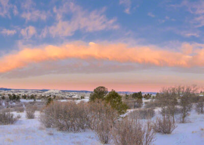 Salmon Color Clouds Panoramic Photo of Castle Rock Colorado