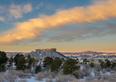 First Warm Winter Light on the Castle Rock Colorado