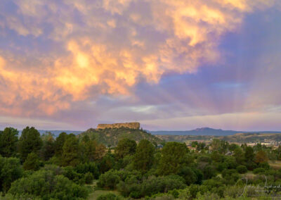 Amazing Light Rays at Sunrise Over Castle Rock Colorado