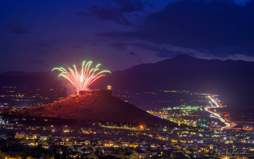 Photos of Castle Rock Starlighting Fireworks and Pikes Peak