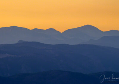 Photo of the Colorado Front Range just after Sunset