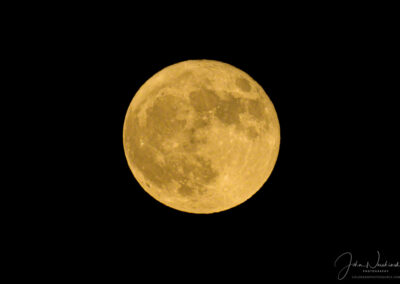 Telephoto Photo of the Bright Full Blue Moon in Colorado